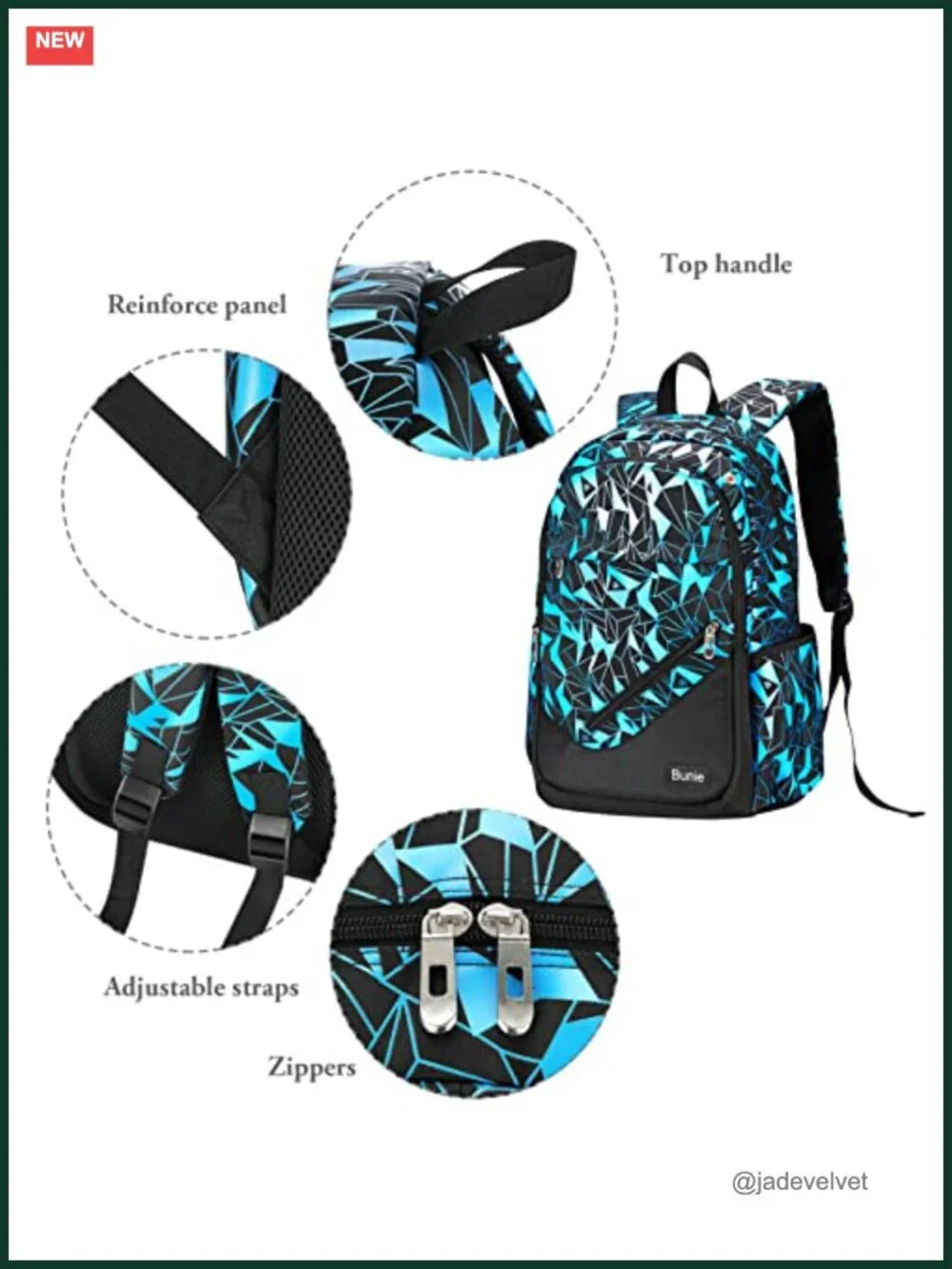 Large Backpack Set with Laptop Compartment and Pencil Case